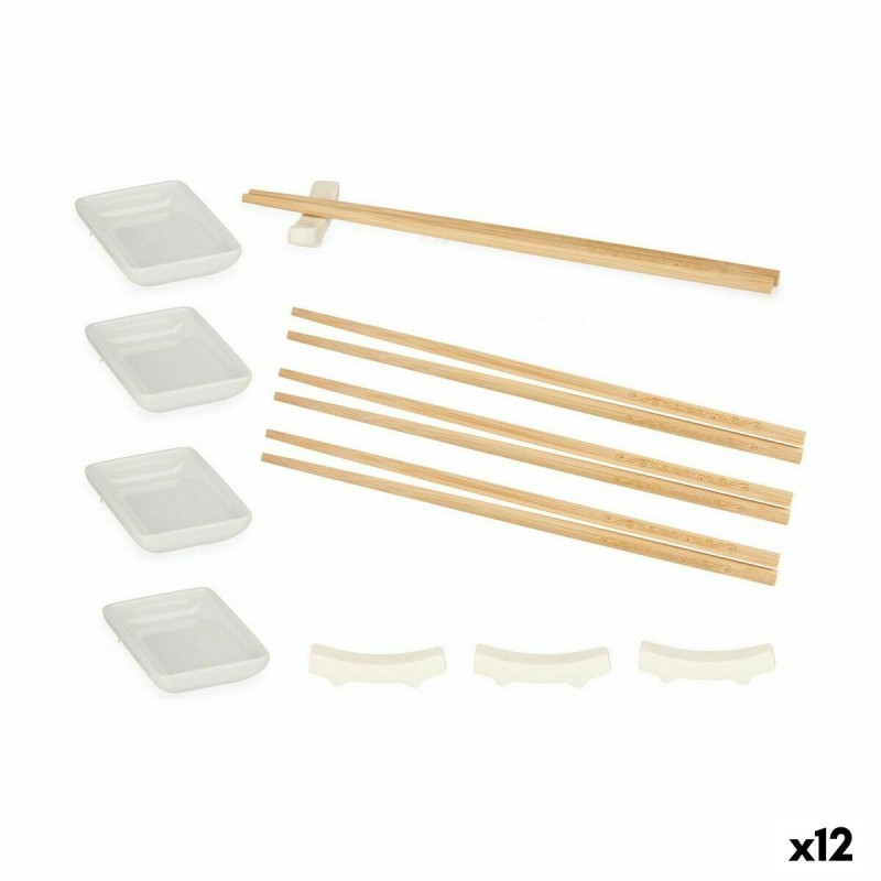 Set de sushi Blanc Céramique (12 Pièces) (12 Unités)