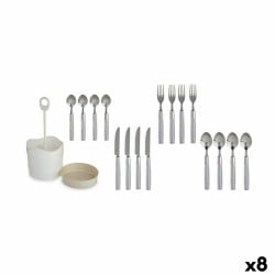 Ensemble de Couverts Gris Acier inoxydable (8 Unités)