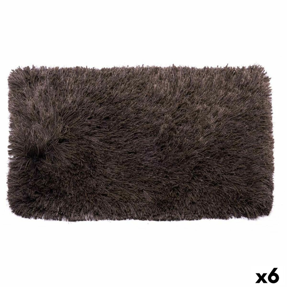 Tapis Gris Coton Polyester 50 x 2 x 80 cm (6 Unités)