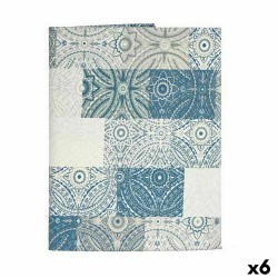 Tablecloth Thin canvas Anti-stain Tile 140 x 180 cm Blue (6 Units)