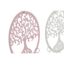 Décoration Suspendue DKD Home Decor Arbre Blanc Beige Gris Rose 15 x 3 x 44 cm (4 Unités)