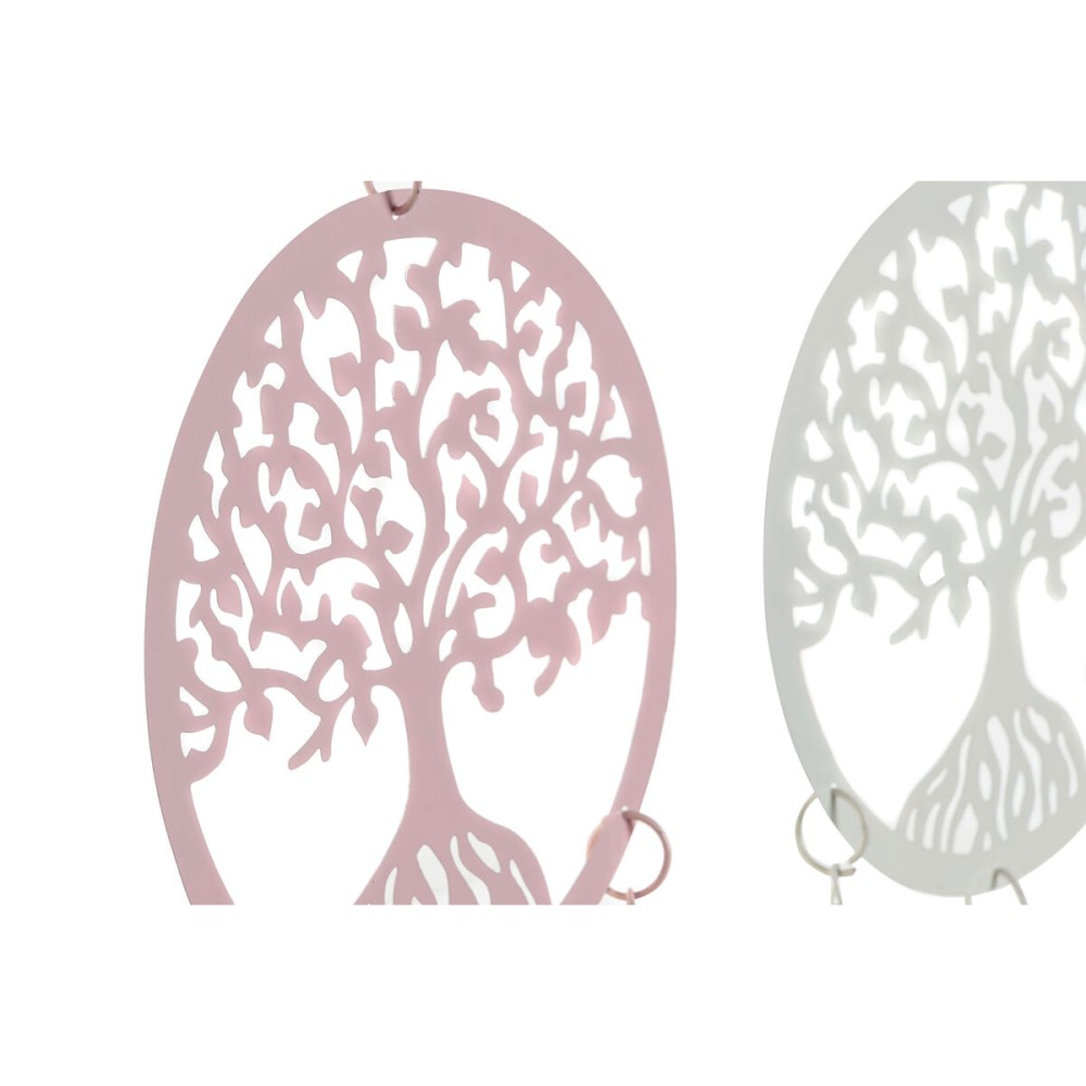 Hanging decoration DKD Home Decor Tree White Beige Grey Pink 15 x 3 x 44 cm (4 Units)