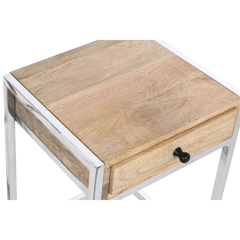 Satz mit 2 Tischen Home ESPRIT Braun Silberfarben natürlich Stahl Mango-Holz 45,5 x 41 x 66,5 cm