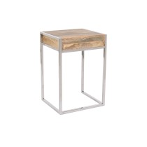 Set of 2 tables Home ESPRIT Brown Silver Natural Steel Mango wood 45,5 x 41 x 66,5 cm