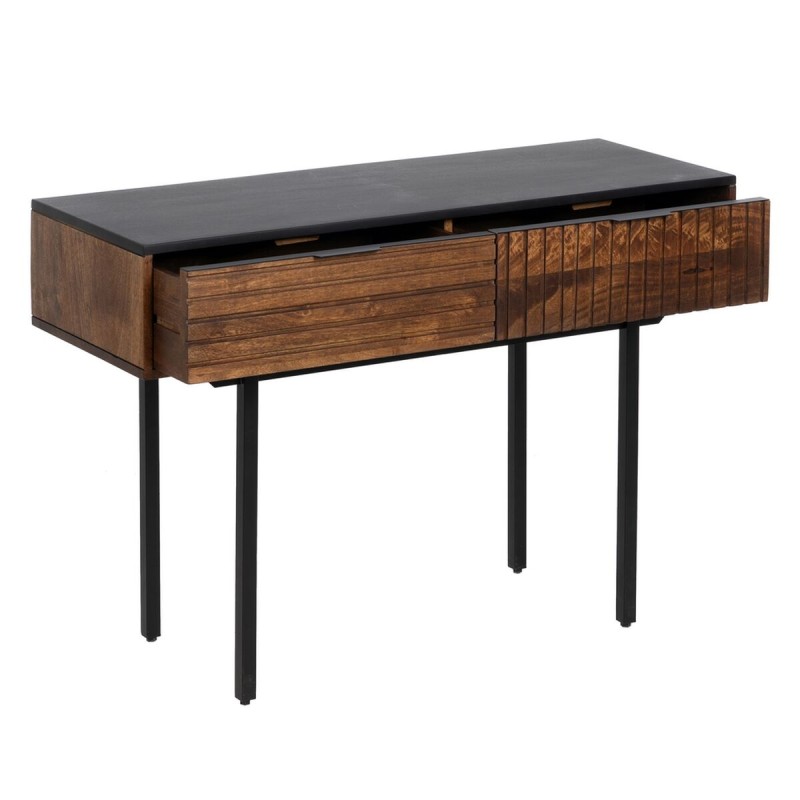 Console ABNER Brown Black Metal Iron Mango wood 110 x 40 x 76 cm