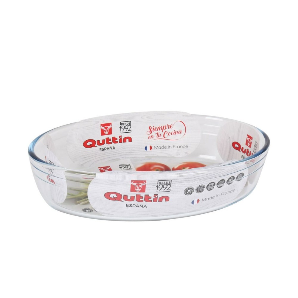 Oven Dish Quttin Glass Oval 1,8 L 26,2 x 17,8 x 6,1 cm (6 Units)