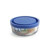 Round Lunch Box with Lid Borgonovo Igloo Blue 320 ml ø 11 x 5 cm (12 Units)