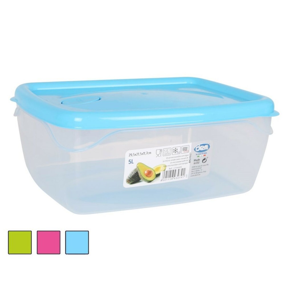 Rectangular Lunchbox with Lid Dem 5 L Rectangular 29,5 x 21,5 x 11,7 cm (8 Units)