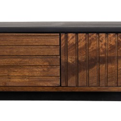 Console ABNER Brown Black Metal Iron Mango wood 110 x 40 x 76 cm