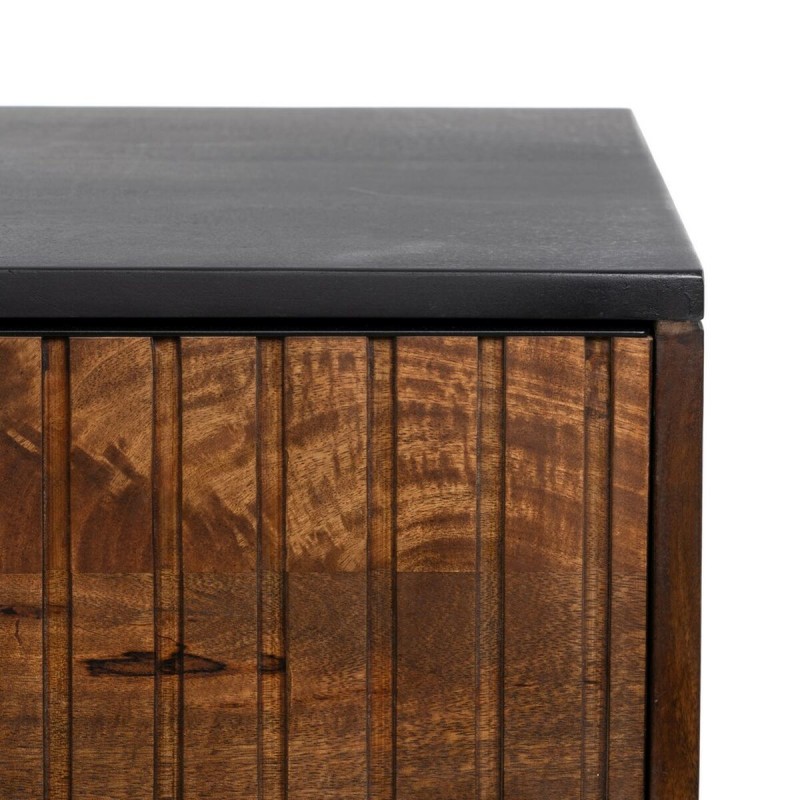 Console ABNER Marron Noir Métal Fer Bois de manguier 110 x 40 x 76 cm