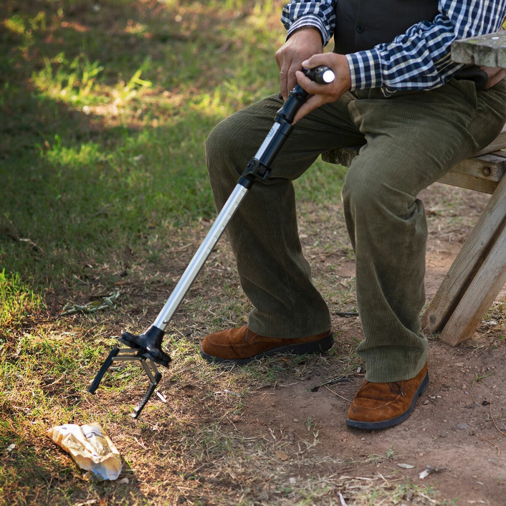 Extendable Walking Stick with LED, Alarm and Grabber Hannde InnovaGoods