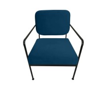 Armchair DKD Home Decor Blue Metal 62 x 76 x 76 cm 55,5 x 72 x 71 cm