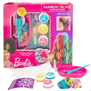 Hair Dressing Set Barbie Rainbow Tie 15,5 x 10,5 x 2,5 cm Hair with highlights Multicolour