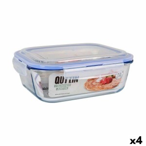 Hermetic Lunch Box Quttin   Rectangular 2,4 L (4 Units)