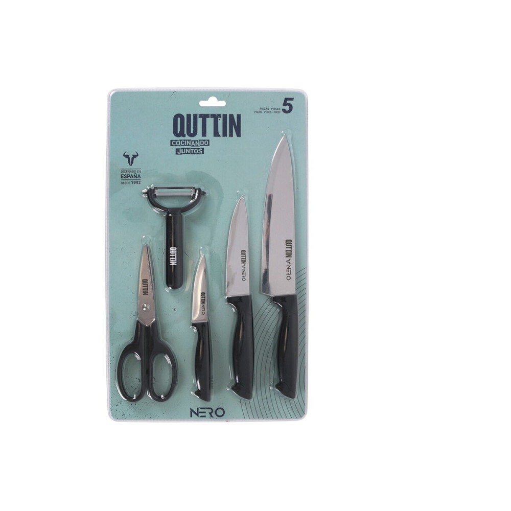 Messerset Quttin Nero Schwarz 5 Stücke (4 Stück)
