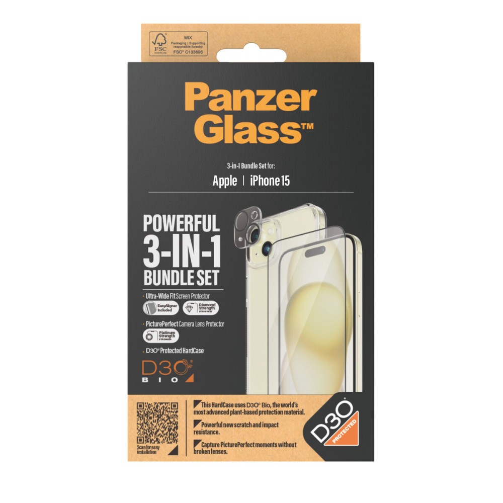 Bildschirmschutz fürs Handy Panzer Glass B1172+2809 Apple iPhone 15