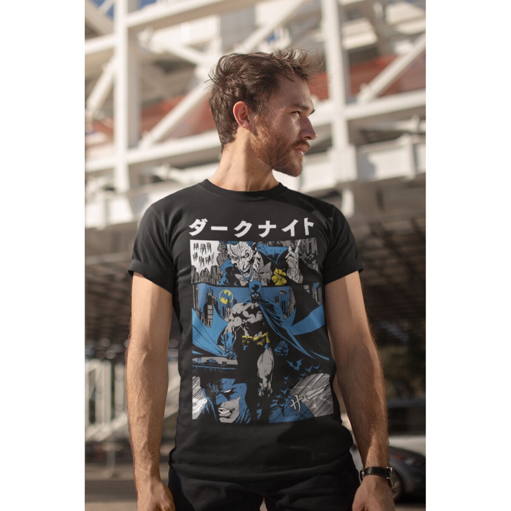 Short Sleeve T-Shirt Batman Manga Cover Black Unisex