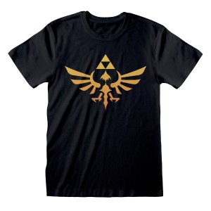 Short Sleeve T-Shirt The Legend of Zelda Hyrule Logo Black Unisex