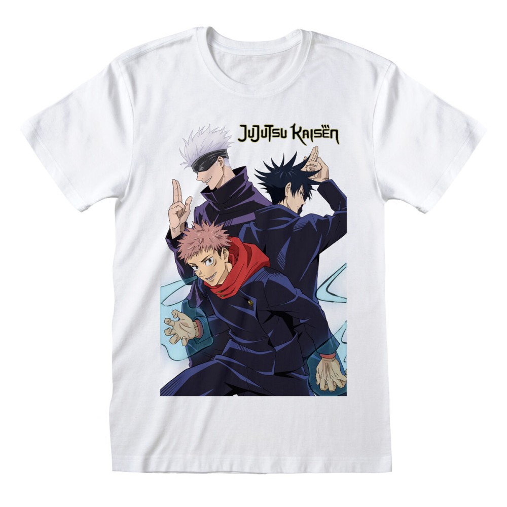 T shirt à manches courtes Jujutsu Kaisen Trio Blanc Unisexe