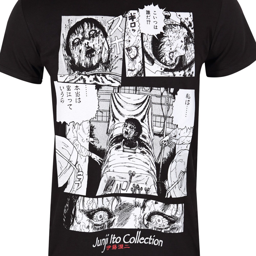 T shirt à manches courtes Junji Ito Surgery Noir Unisexe