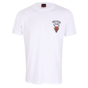 T shirt à manches courtes Stranger Things Helfire Club Blanc Unisexe