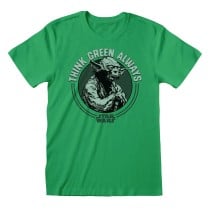 T shirt à manches courtes Star Wars Yoda Think Green Vert Unisexe