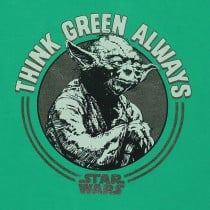 T shirt à manches courtes Star Wars Yoda Think Green Vert Unisexe