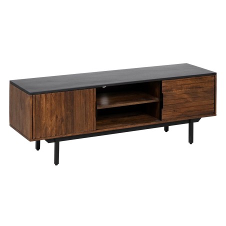 TV-Möbel ABNER Braun Schwarz Eisen Mango-Holz 140 x 40 x 50 cm