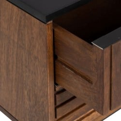 Nightstand ABNER Brown Black Iron Mango wood 40 x 40 x 50 cm