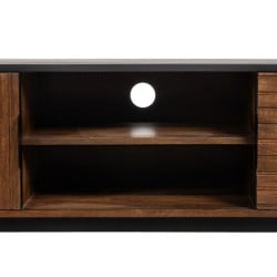 TV-Möbel ABNER Braun Schwarz Eisen Mango-Holz 140 x 40 x 50 cm