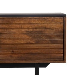 TV-Möbel ABNER Braun Schwarz Eisen Mango-Holz 140 x 40 x 50 cm