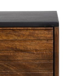 TV-Möbel ABNER Braun Schwarz Eisen Mango-Holz 140 x 40 x 50 cm