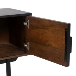 TV-Möbel ABNER Braun Schwarz Eisen Mango-Holz 140 x 40 x 50 cm