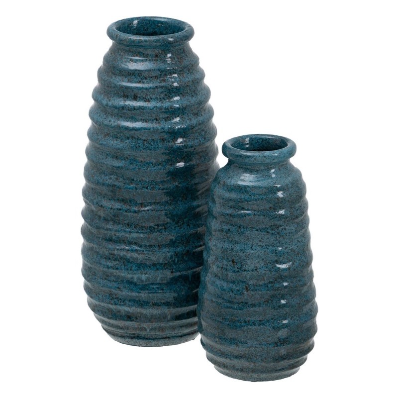 Vase Blau aus Keramik 16 x 16 x 40 cm