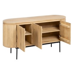 Buffet MONTMARTRE Noir Naturel Fer Bois de manguier 140 x 40 x 75 cm