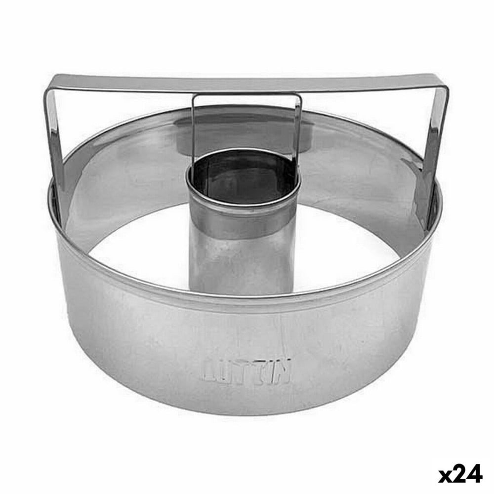 Moule pour four Quttin Argenté Acier Donuts Ø 10 cm 10 x 3,5 cm (24 Unités)