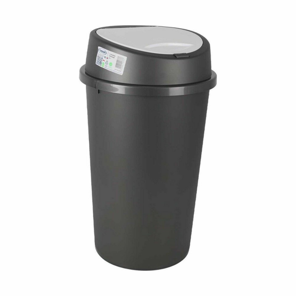 Rubbish Bin Tontarelli Push Grey White 25 L (10 Units)