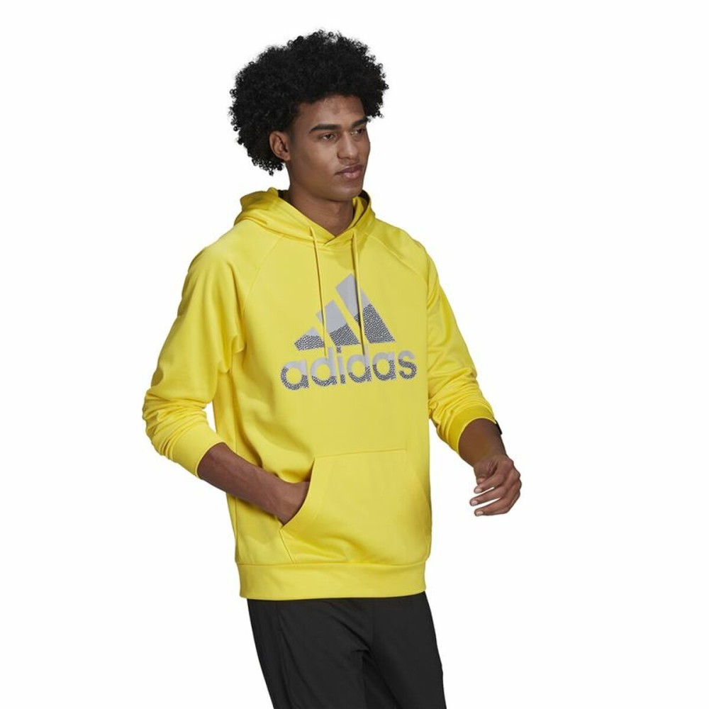 Herren Sweater mit Kapuze Adidas  Game and Go Big Logo Gelb