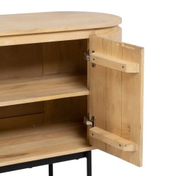 Buffet MONTMARTRE Noir Naturel Fer Bois de manguier 140 x 40 x 75 cm