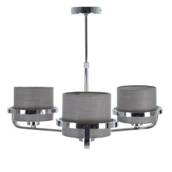 Suspension Gris Argenté Lin Métal Fer 220-240 V 52 x 50 x 44,5 cm