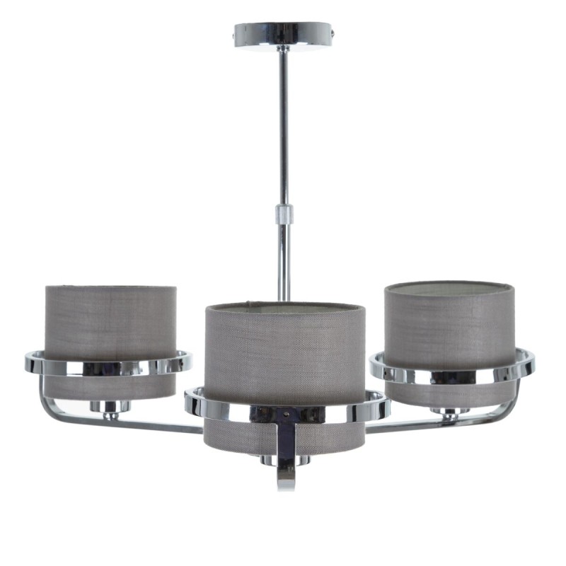 Suspension Gris Argenté Lin Métal Fer 220-240 V 52 x 50 x 44,5 cm