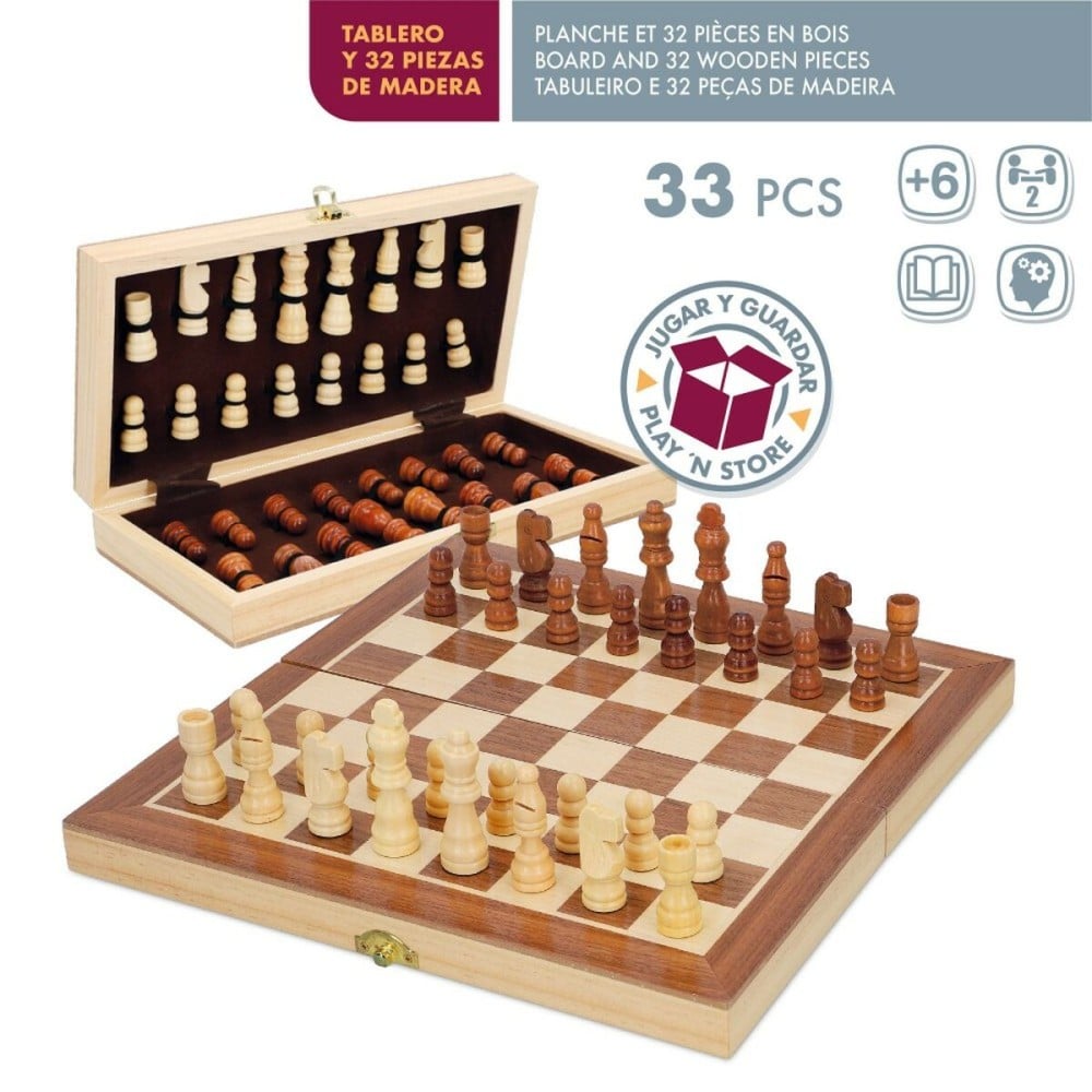 Jeu d'Échecs Colorbaby Bois (6 Unités)