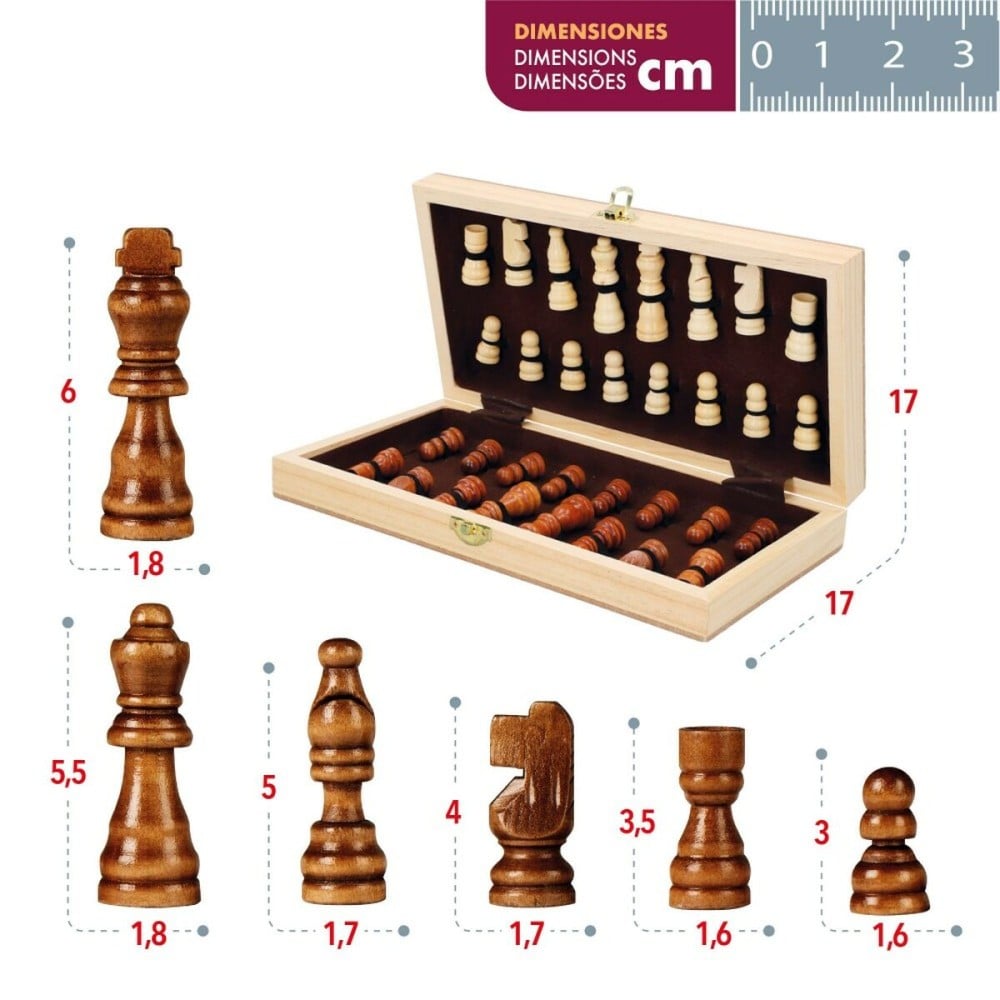 Jeu d'Échecs Colorbaby Bois (6 Unités)