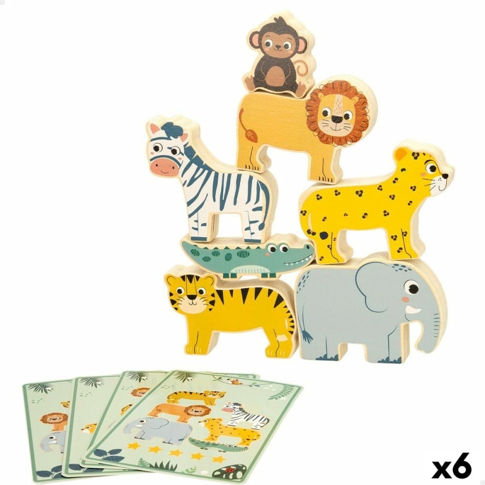 Jeu de construction + figurines Woomax animaux 16 Pièces 7 x 7 x 1,5 cm (6 Unités)