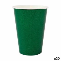 Set of glasses Algon Disposable Cardboard Green 20 Pieces 220 ml (20 Units)