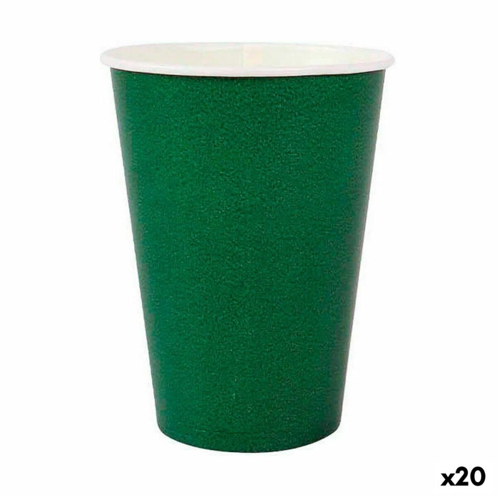 Set de Verres Algon Produits à usage unique Carton Vert 20 Pièces 220 ml (20 Unités)