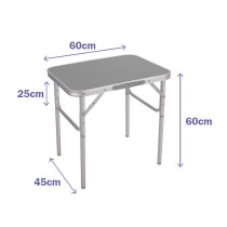 "Marbueno Klappbarer Aluminiumtisch D25 Gemischt Camping und Strand 60X45X25/60 cm 10012"