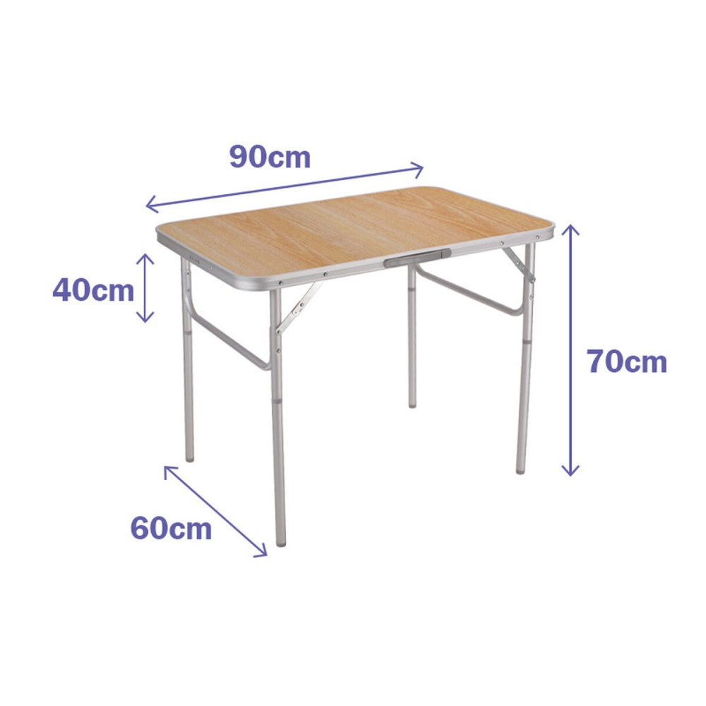 Table Pliante Aluminium D25 Assortie Camping et Plage 90X60X39/70 cm Marbueno 10014