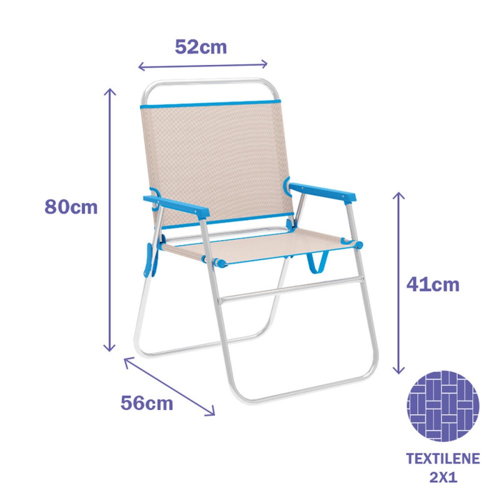 Folding Chair Marbueno Blue Beige 52 x 80 x 56 cm