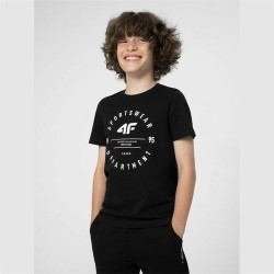 Jungen Kurzarm-T-Shirt 4F M294 Deep Schwarz